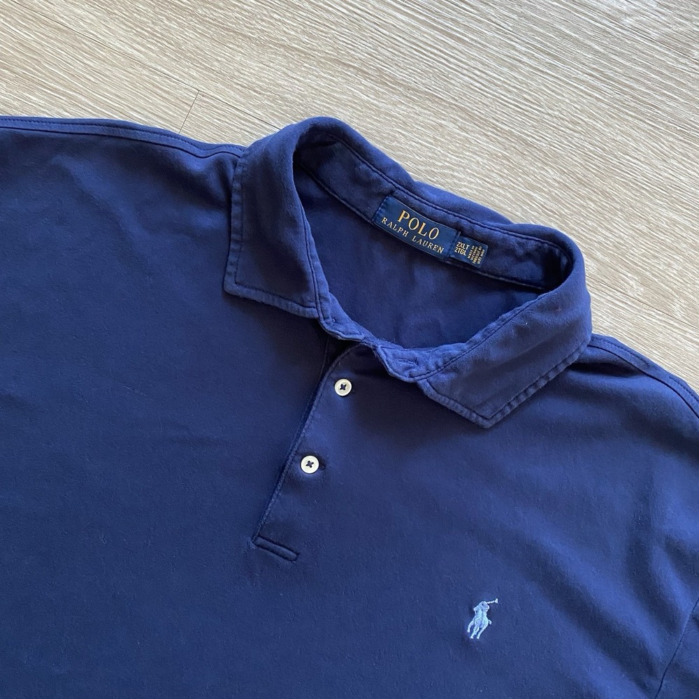 Polo Ralph Lauren Polo Shirt Men's 2XLT Tall Blue Short Sleeve Cotton Preppy